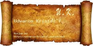 Udvaros Kristóf névjegykártya