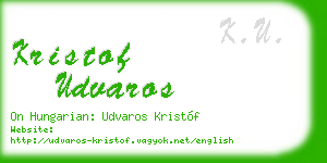 kristof udvaros business card